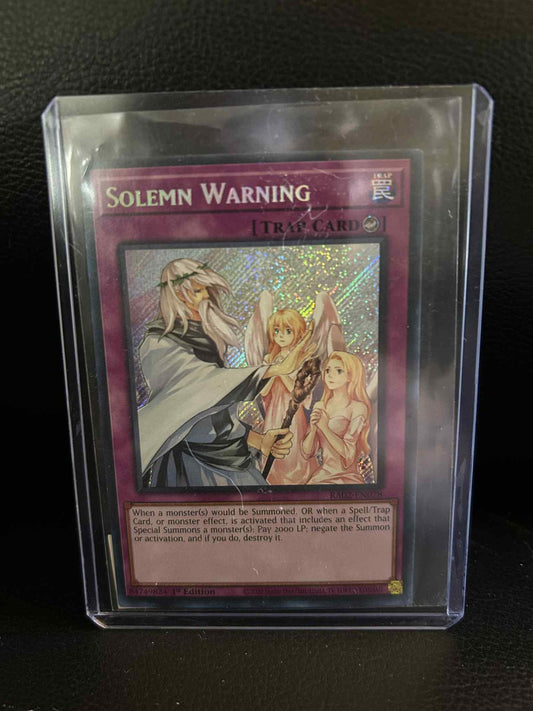 Solemn Warning - RA02-EN078 - Secret Rare - 1st Edition 25th Anniversary Rarity
