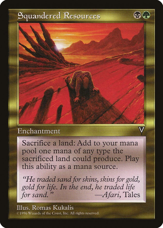 Squandered Resources Visions Rare Magic: The Gathering Normal Damaged English Trading Card