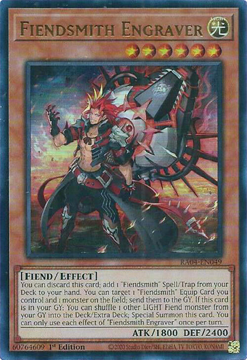 Fiendsmith Engraver (UR) RA04-EN049 Quarter Century Stampede Ultra Rare YuGiOh 1st Edition Near Mint English Trading Card