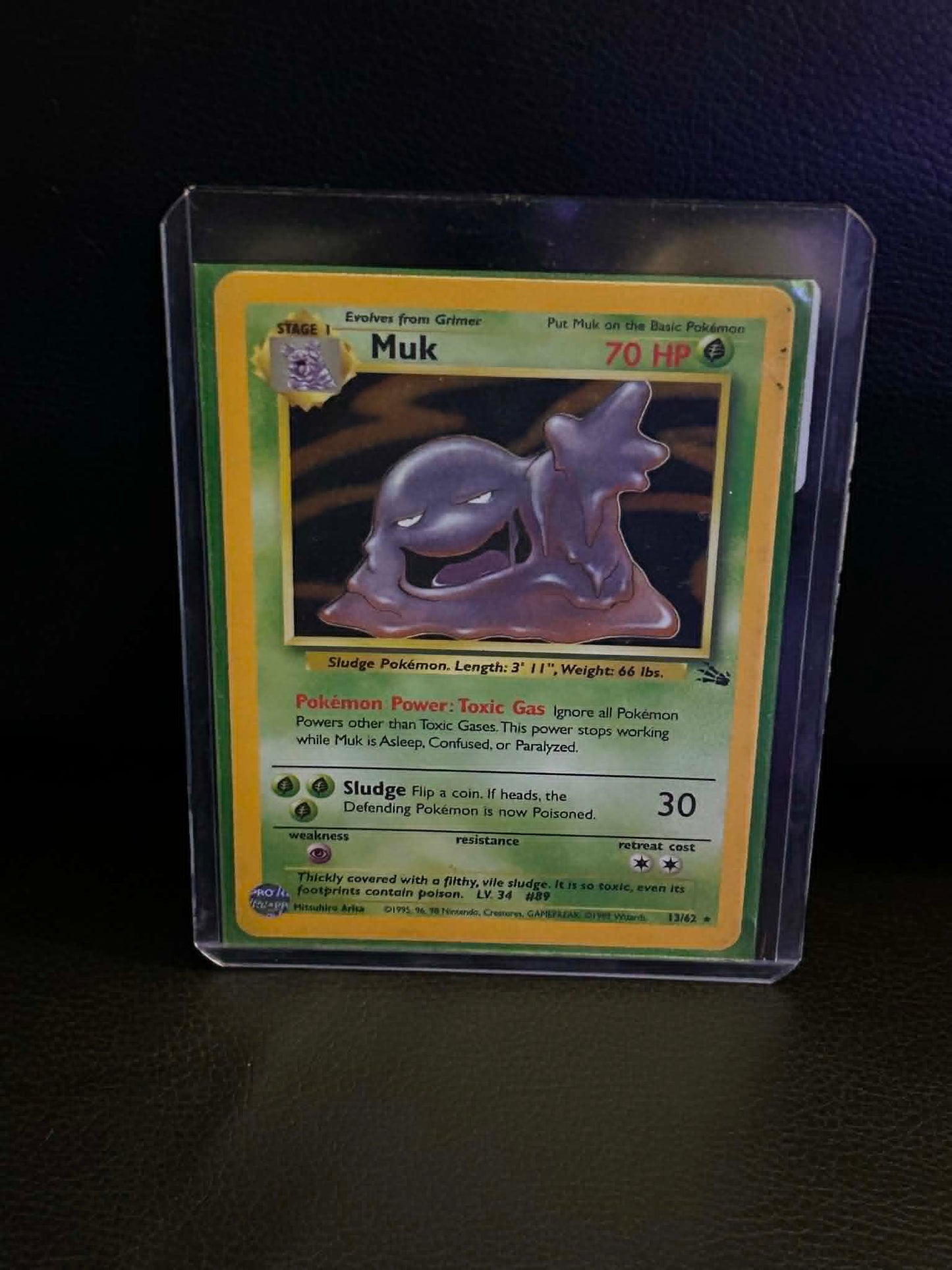 Muk (13) 13/62 Fossil Holo Rare Pokemon Unlimited Holofoil Lightly Played English Trading Card