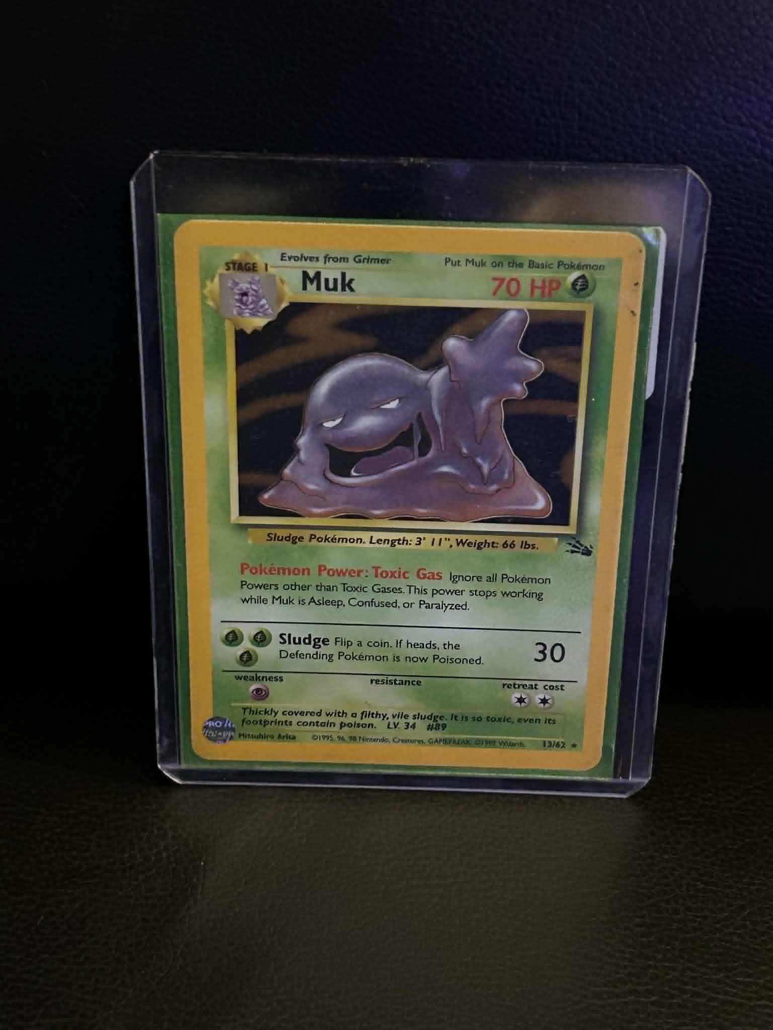 Muk (13) 13/62 Fossil Holo Rare Pokemon Unlimited Holofoil Lightly Played English Trading Card