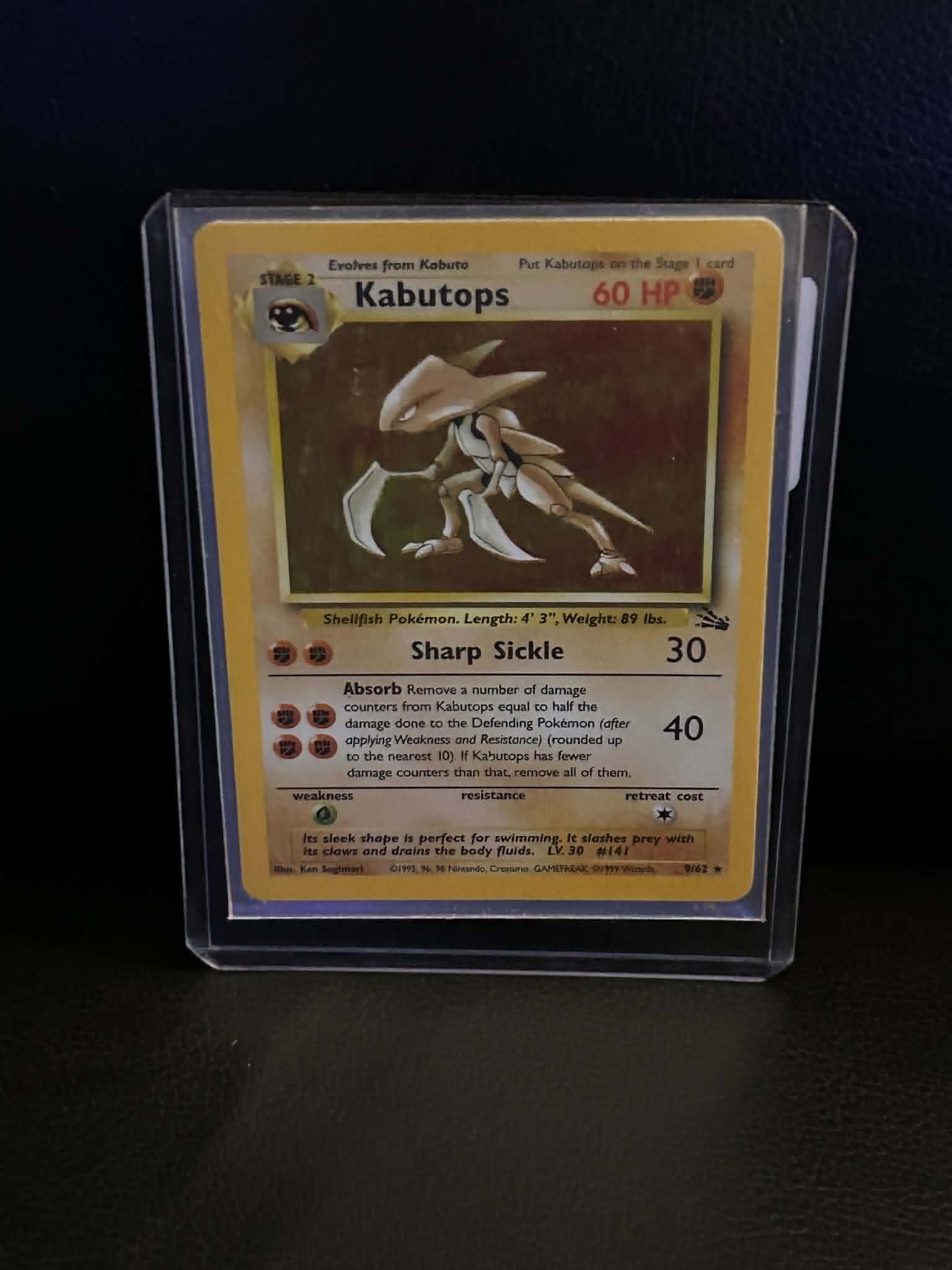 Kabutops (9) 09/62 Fossil Holo Rare Pokemon Unlimited Holofoil Lightly Played English Trading Card