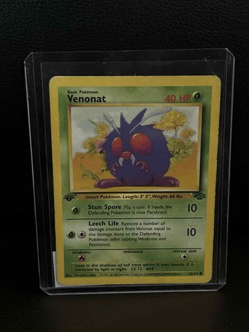 Venonat 63/64 Jungle Common Pokemon 1st Edition Moderately Played English Trading Card