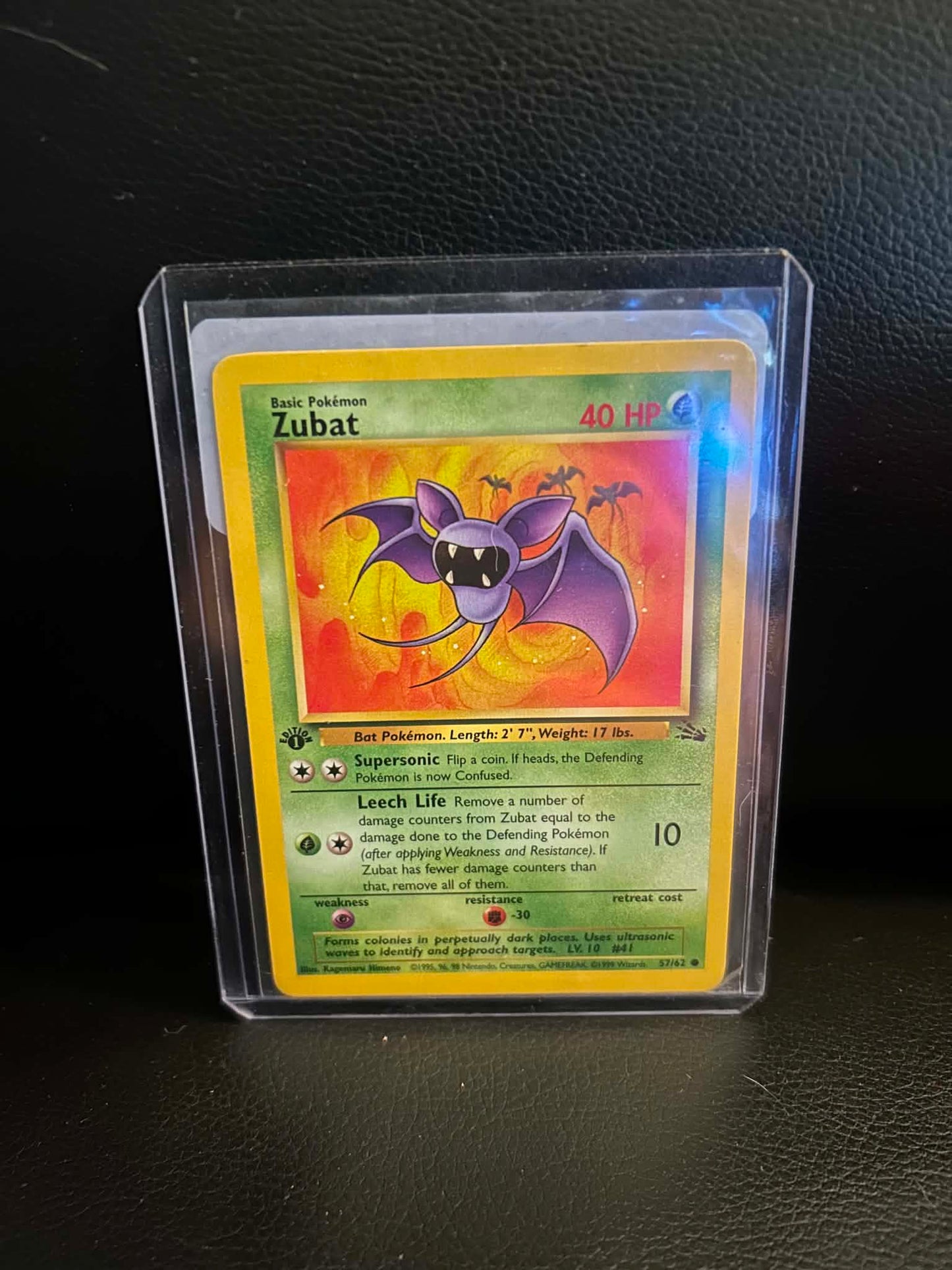 Zubat 57/62 Fossil Common Pokemon 1st Edition Moderately Played English Trading Card