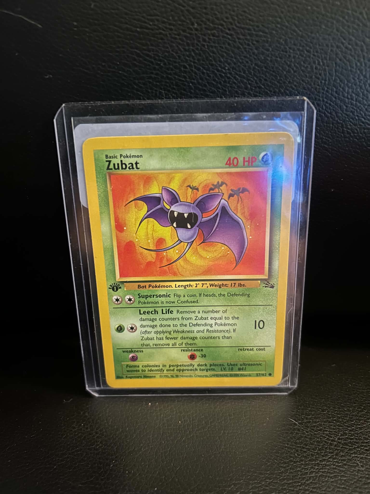 Zubat 57/62 Fossil Common Pokemon 1st Edition Moderately Played English Trading Card