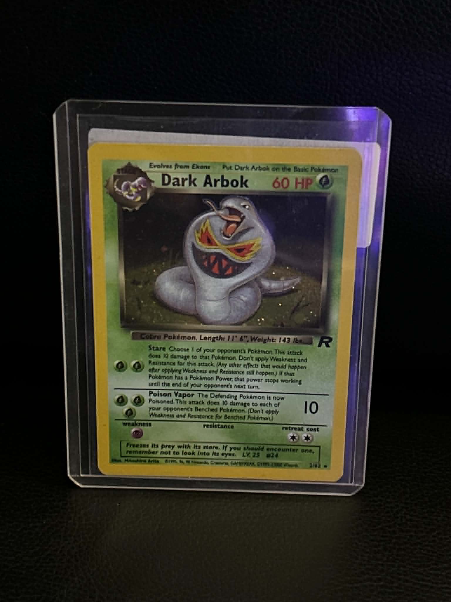 Dark Arbok (2) 02/82 Team Rocket Holo Rare Pokemon Unlimited Holofoil Lightly Played English Trading Card
