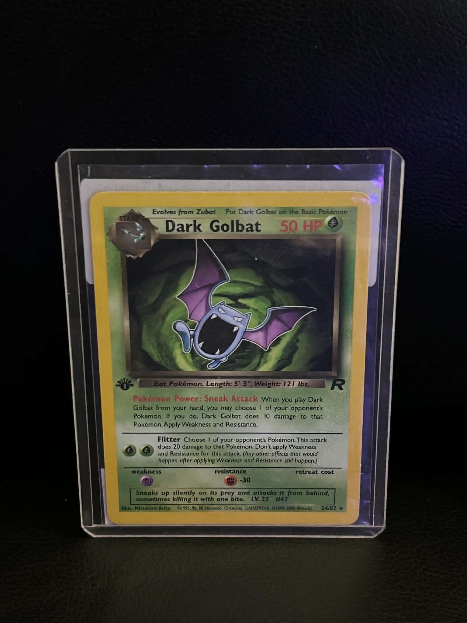 Dark Golbat (7) 07/82 Team Rocket Holo Rare Pokemon Unlimited Holofoil Lightly Played English Trading Card