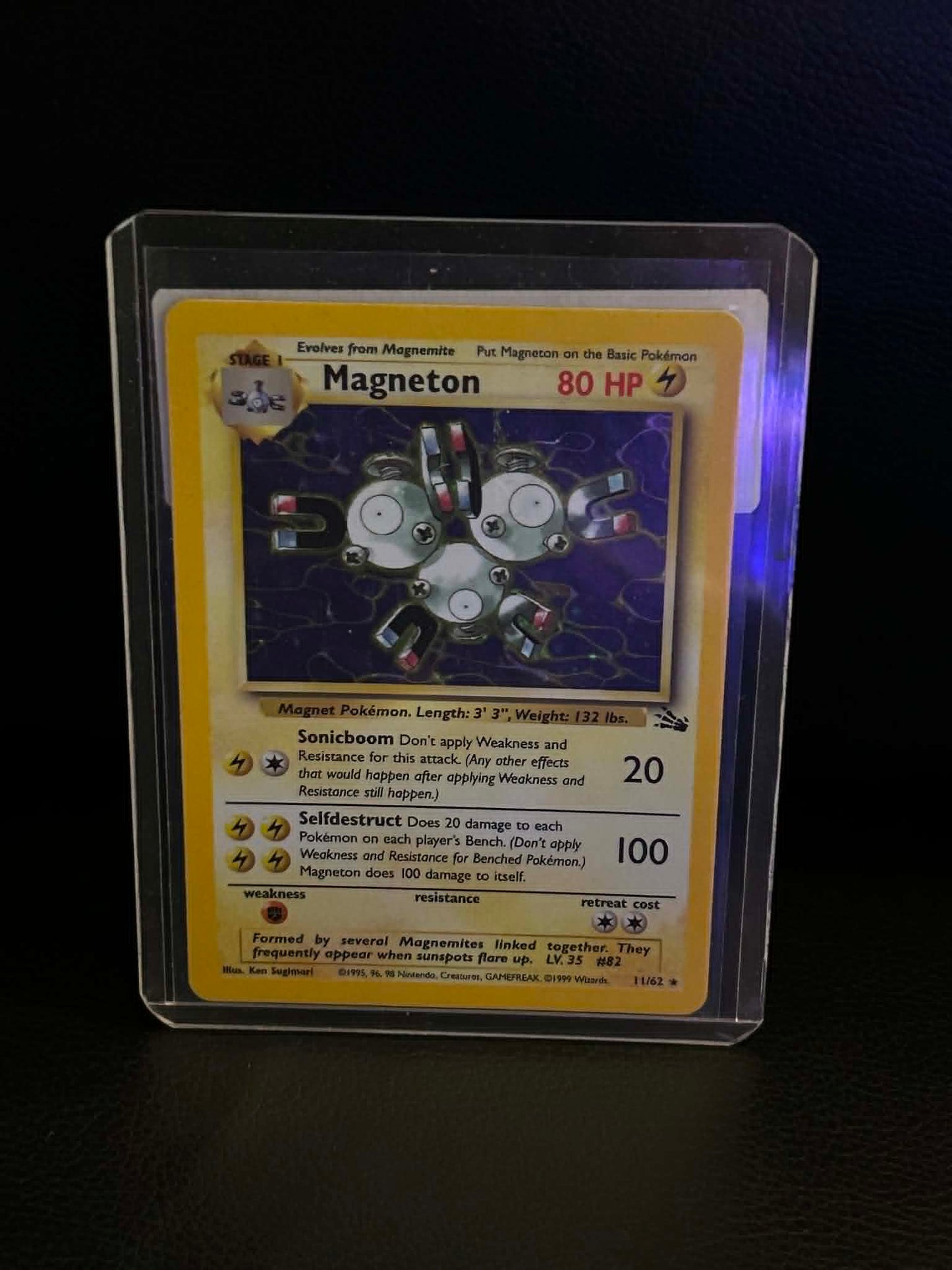 Magneton (11) 11/62 Fossil Holo Rare Pokemon Unlimited Holofoil Lightly Played English Trading Card