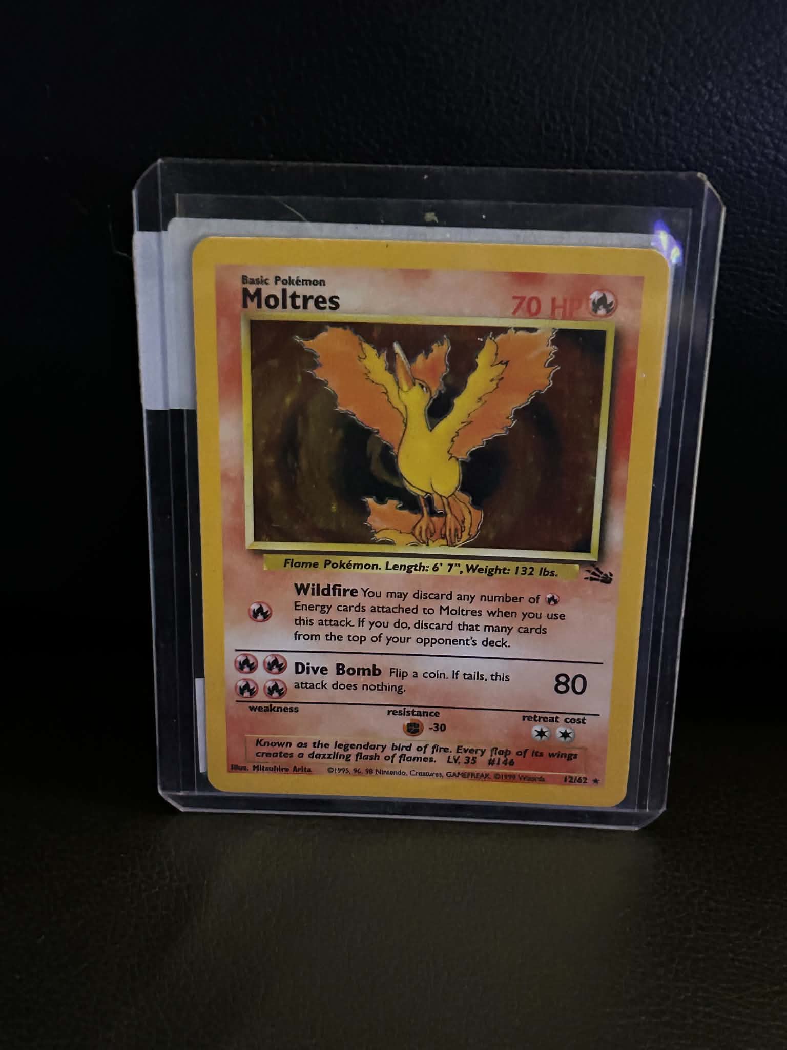 Moltres (12) 12/62 Fossil Holo Rare Pokemon Unlimited Holofoil Lightly Played English Trading Card