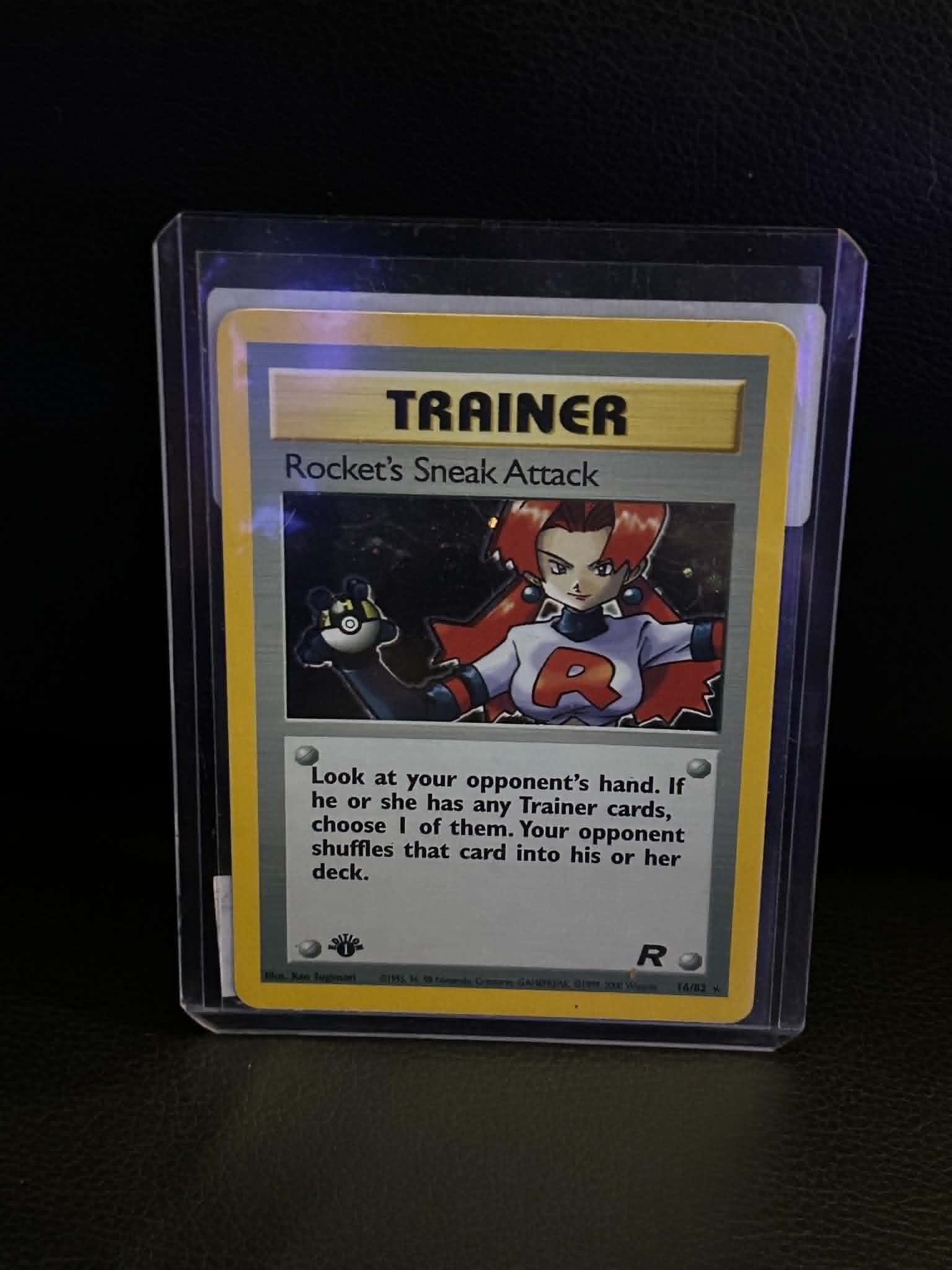 Rocket's Sneak Attack (16) 16/82 Team Rocket Holo Rare Pokemon 1st Edition Holofoil Lightly Played English Trading Card