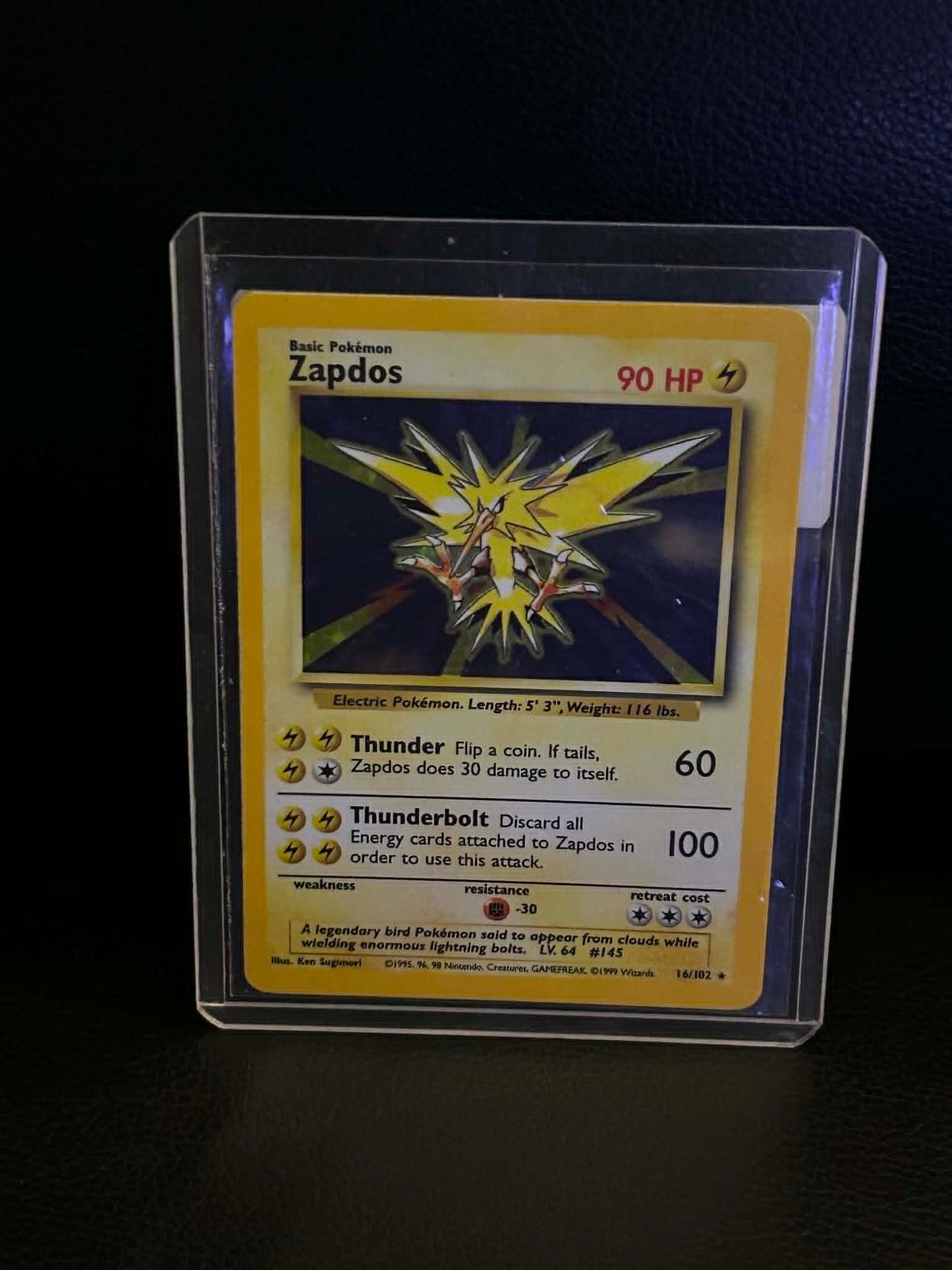 Zapdos 016/102 Base Set Holo Rare Pokemon Holofoil Lightly Played English Trading Card