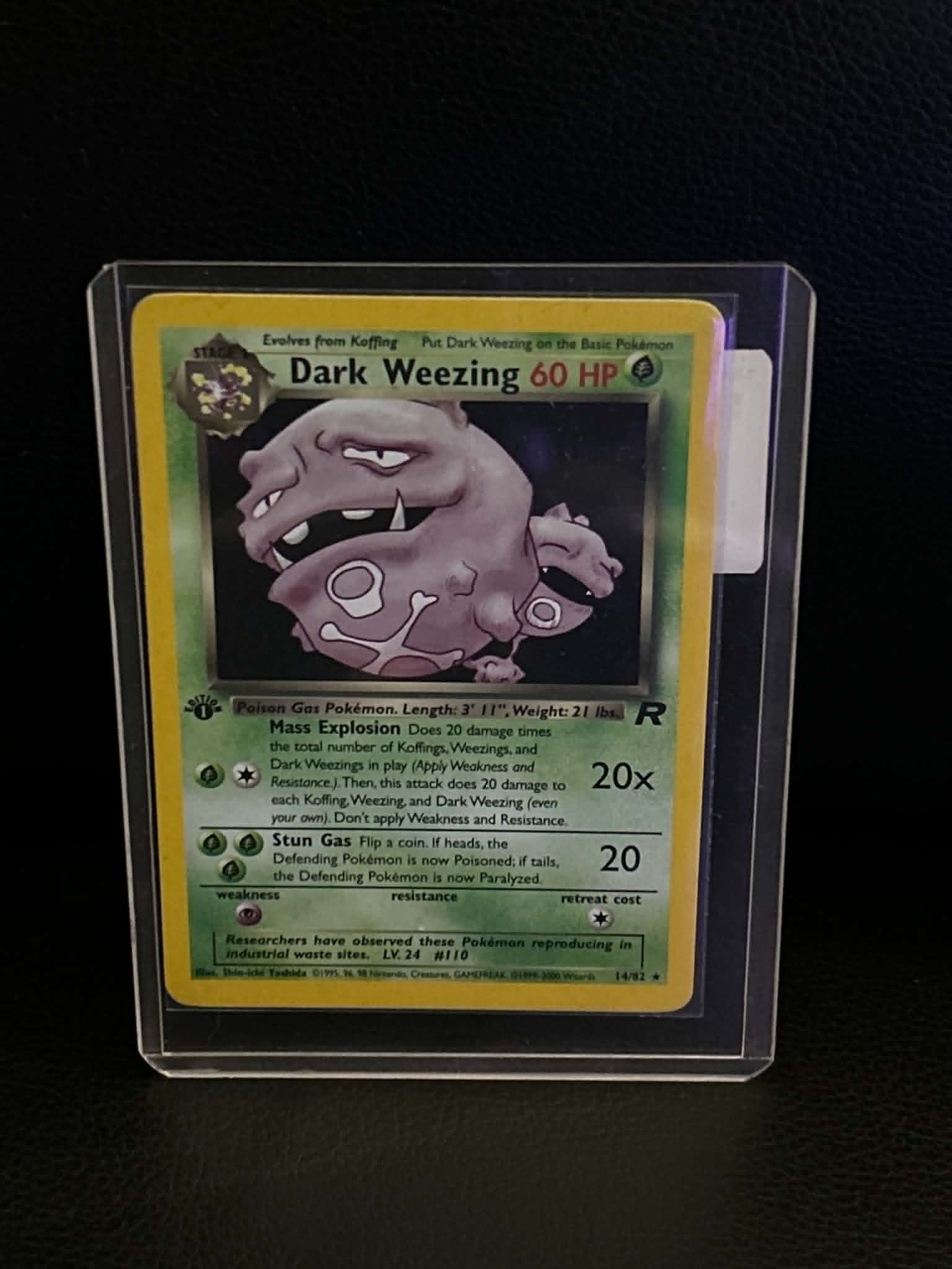 Dark Weezing (14) 14/82 Team Rocket Holo Rare Pokemon 1st Edition Holofoil Lightly Played English Trading Card