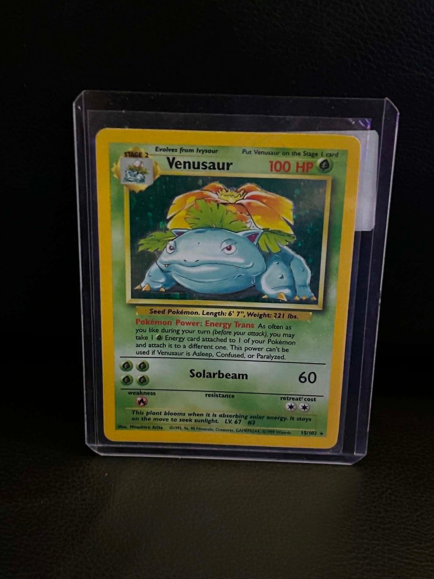Venusaur 015/102 Base Set Holo Rare Pokemon Holofoil Lightly Played English Trading Card