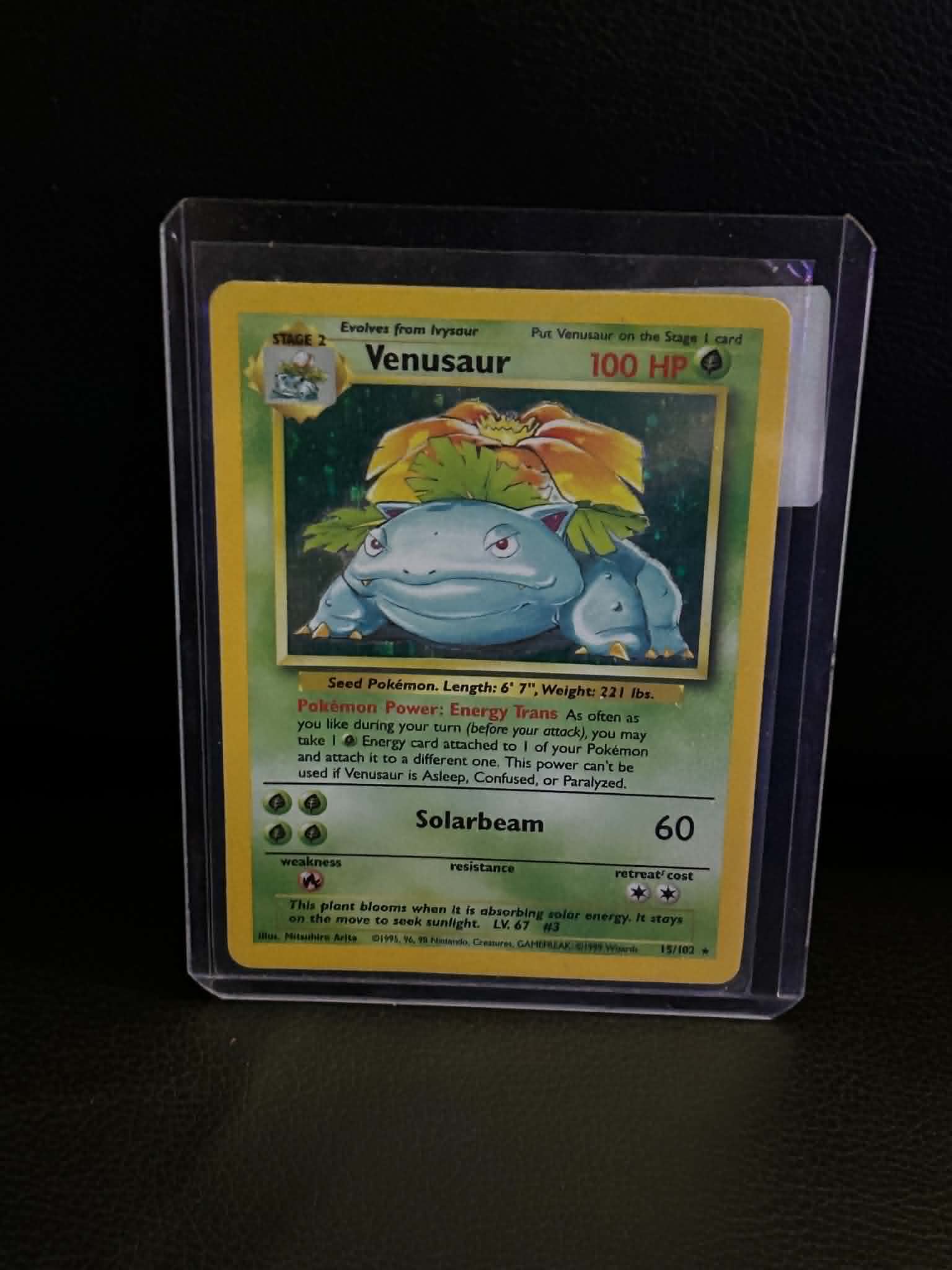 Venusaur 015/102 Base Set Holo Rare Pokemon Holofoil Lightly Played English Trading Card