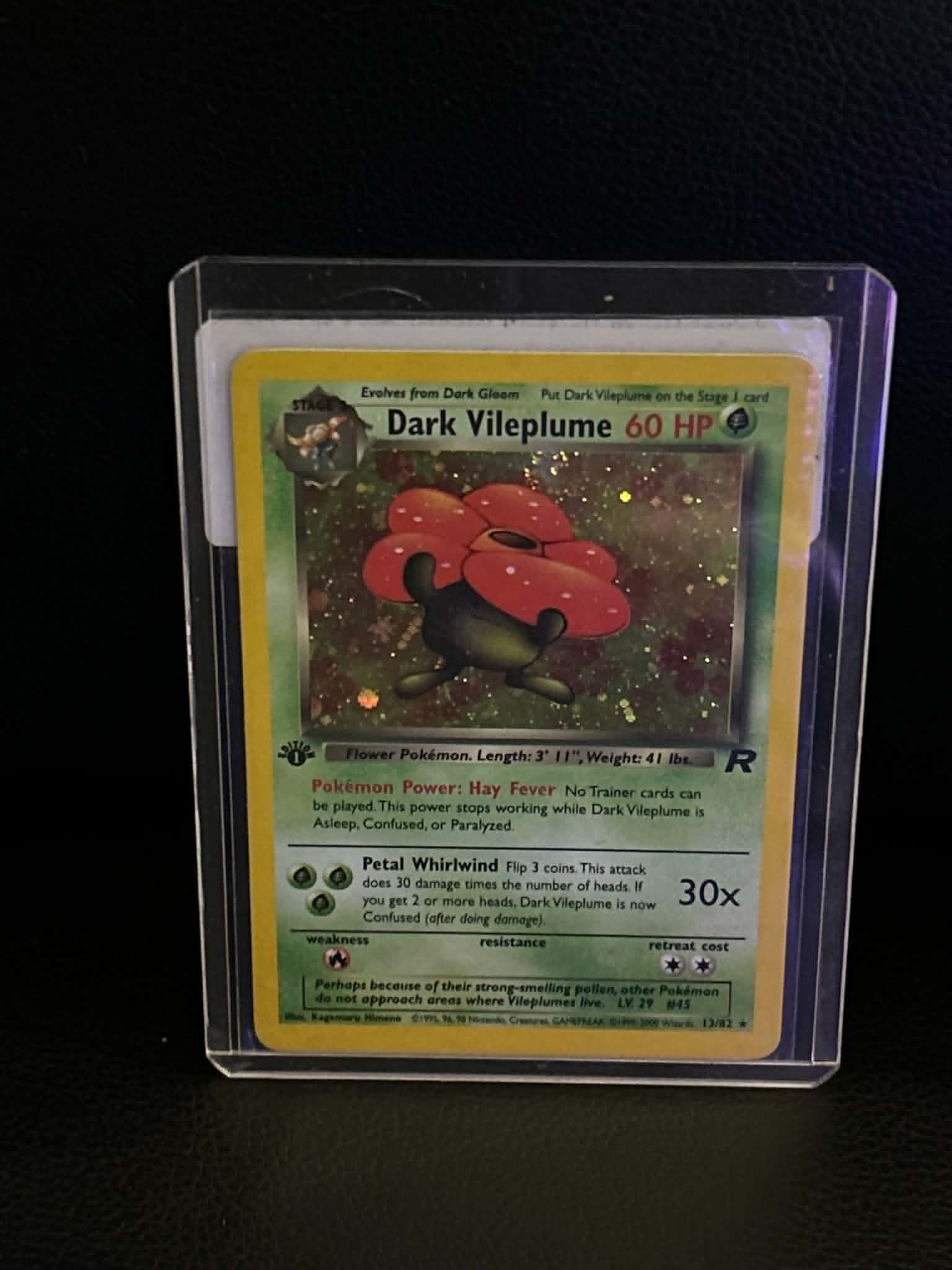 Dark Vileplume (13) 13/82 Team Rocket Holo Rare Pokemon 1st Edition Holofoil Lightly Played English Trading Card