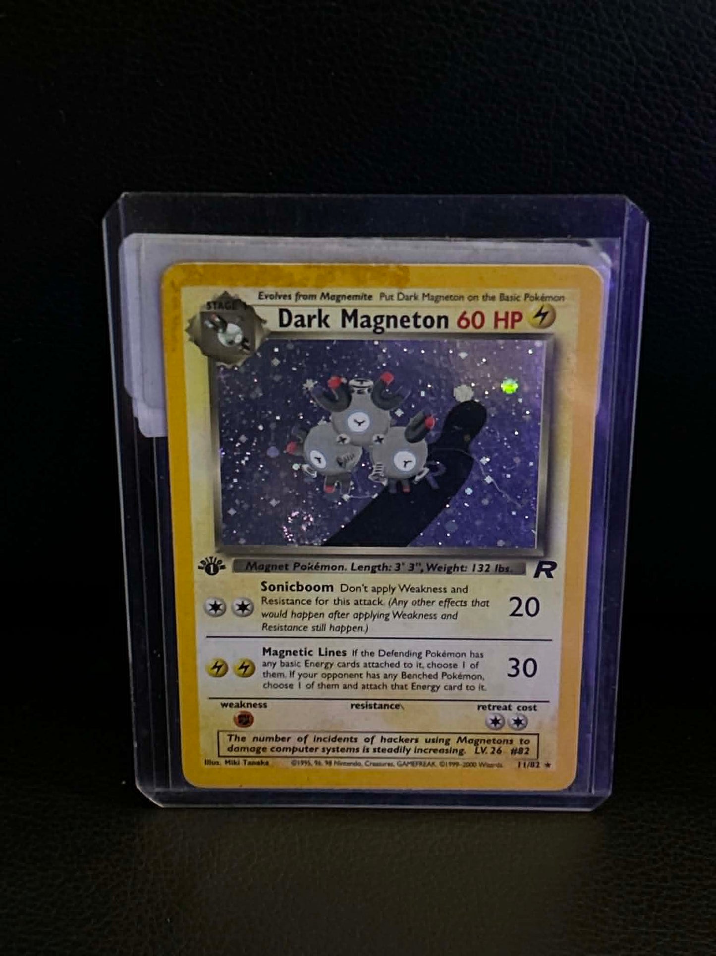 Dark Magneton (11) 11/82 Team Rocket Holo Rare Pokemon 1st Edition Holofoil Lightly Played English Trading Card