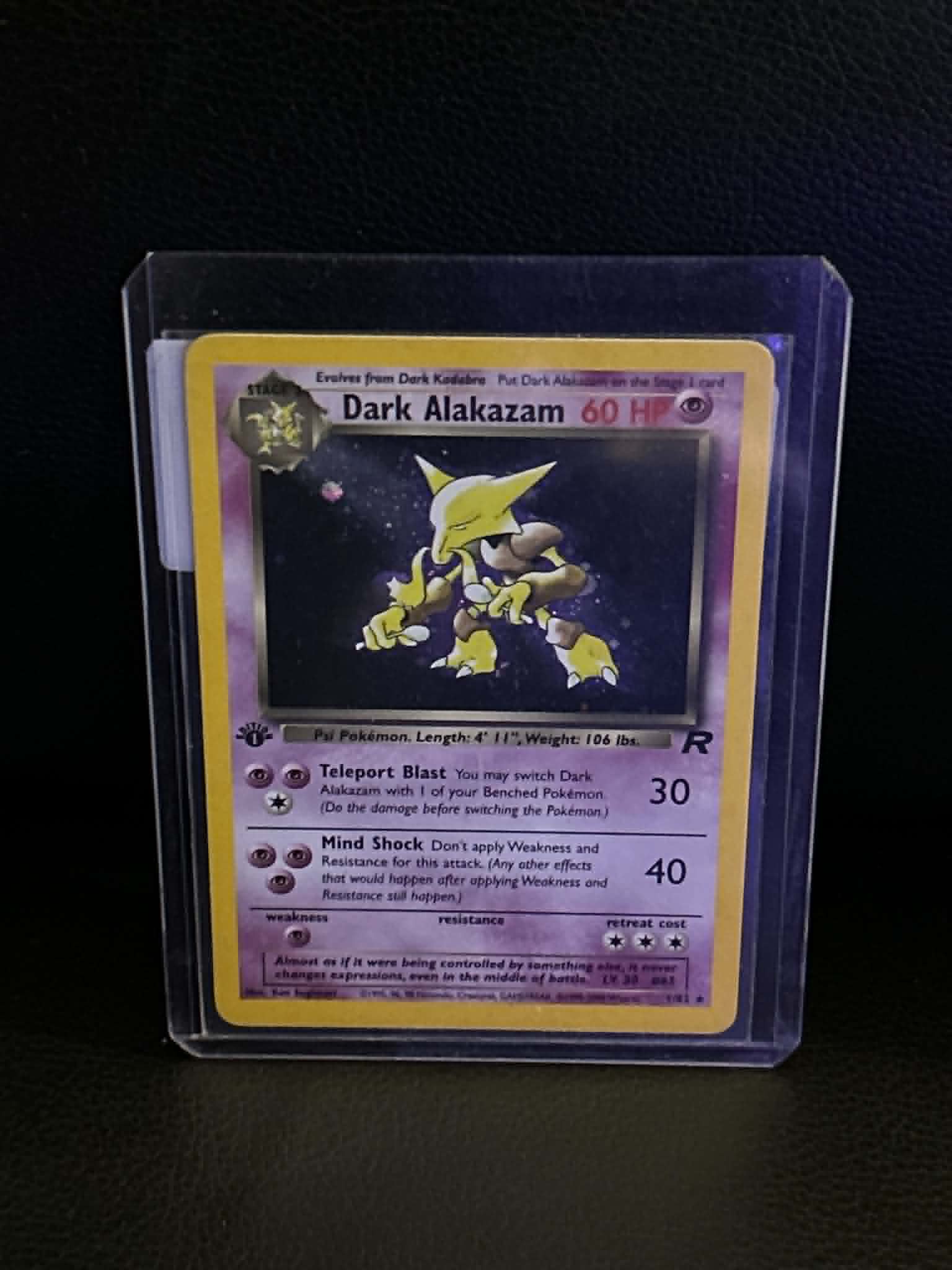 Dark Alakazam (1) 01/82 Team Rocket Holo Rare Pokemon 1st Edition Holofoil Lightly Played English Trading Card