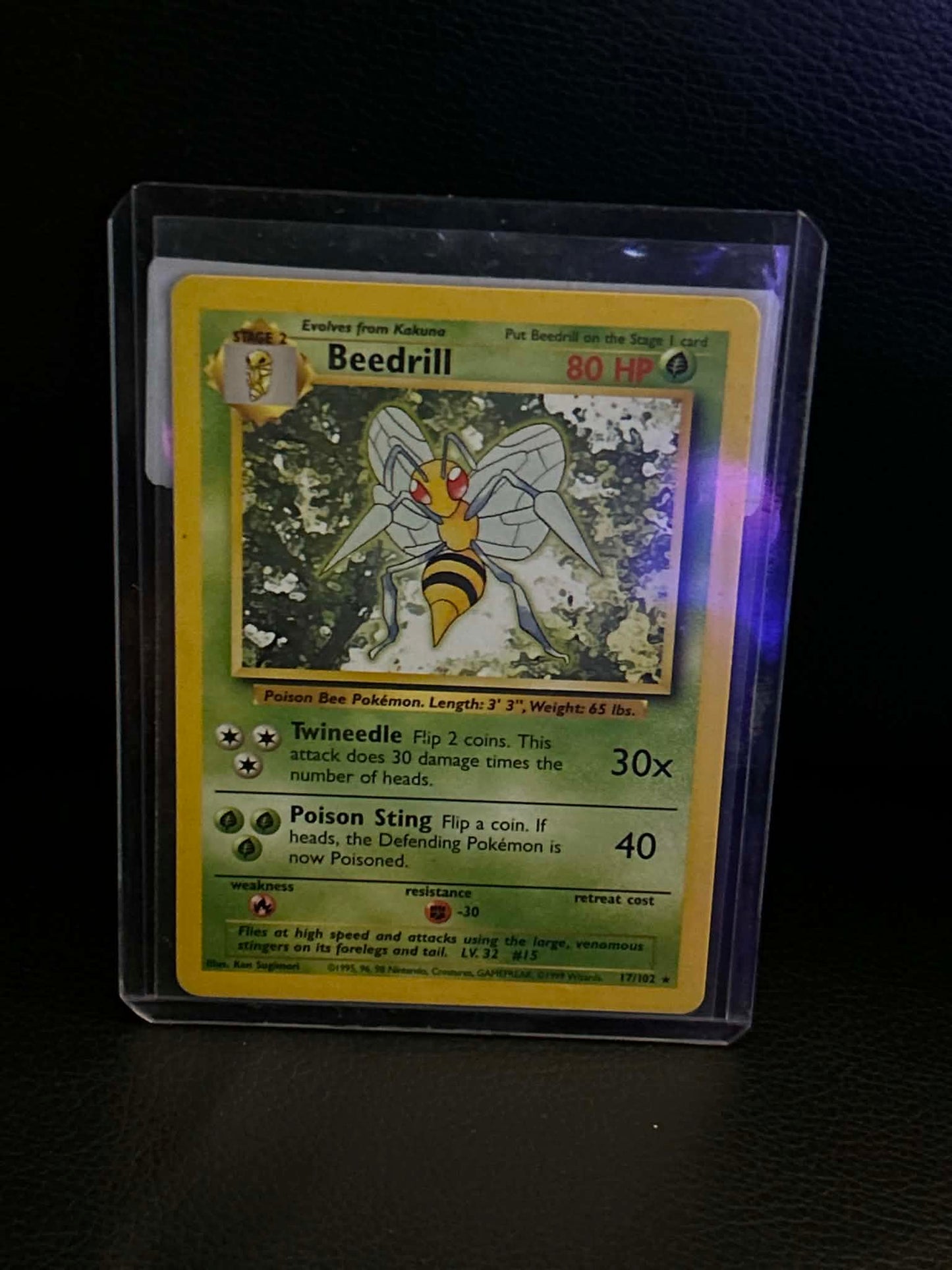 Beedrill 017/102 Base Set Rare Pokemon Normal Lightly Played English Trading Card