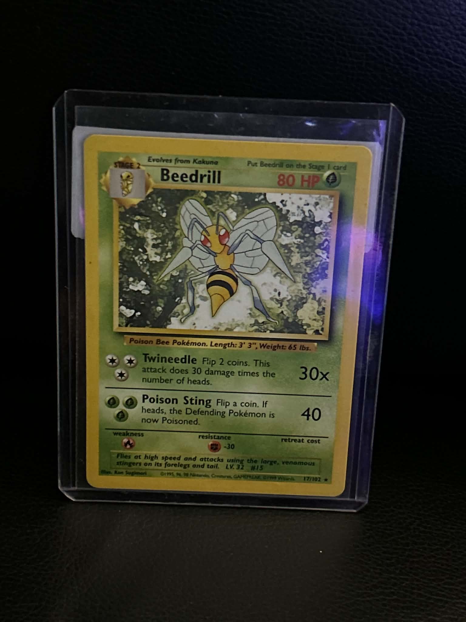 Beedrill 017/102 Base Set Rare Pokemon Normal Lightly Played English Trading Card