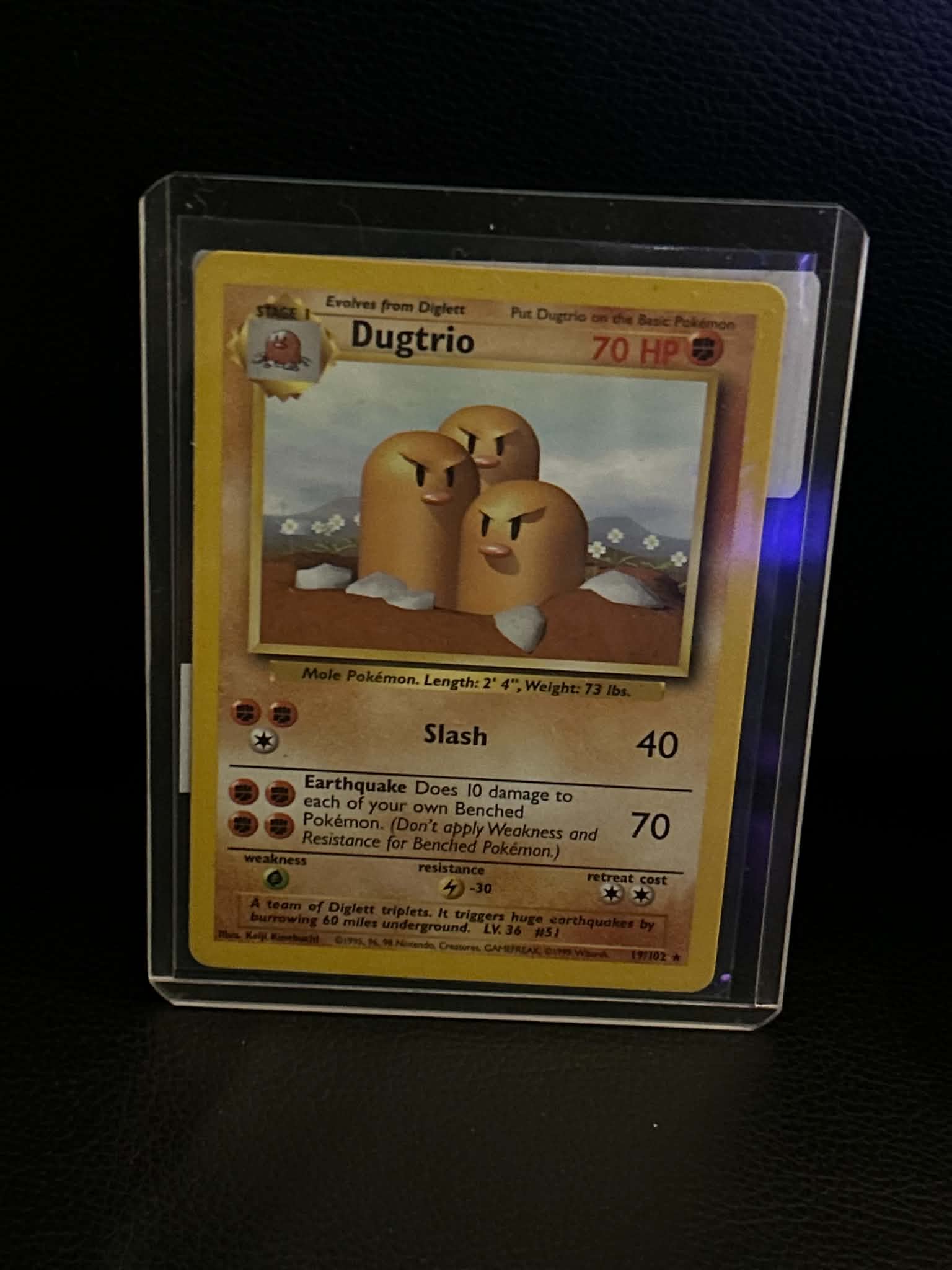 Dugtrio 019/102 Base Set Rare Pokemon Normal Lightly Played English Trading Card