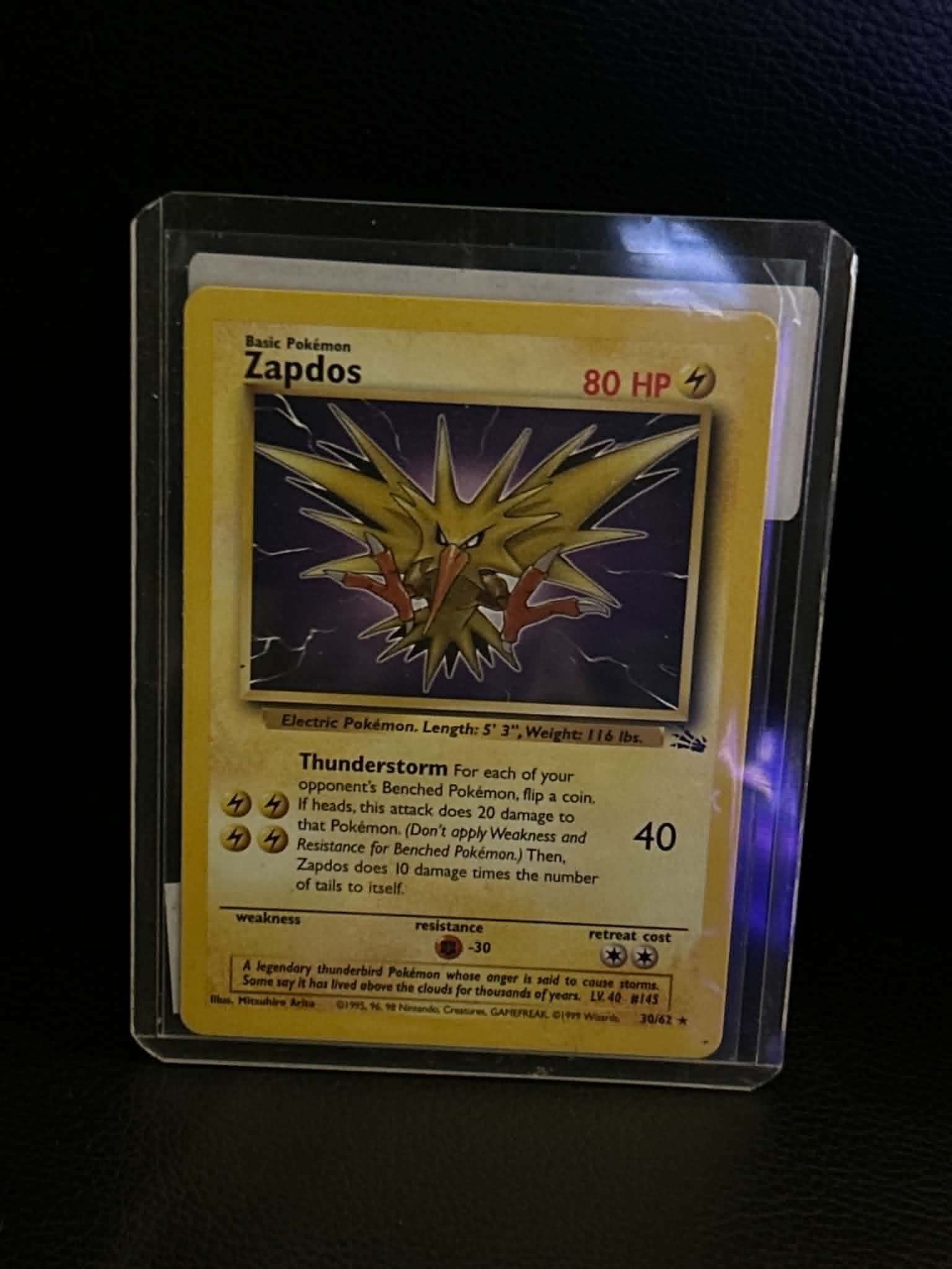 Zapdos (30) 30/62 Fossil Rare Pokemon Unlimited Lightly Played English Trading Card