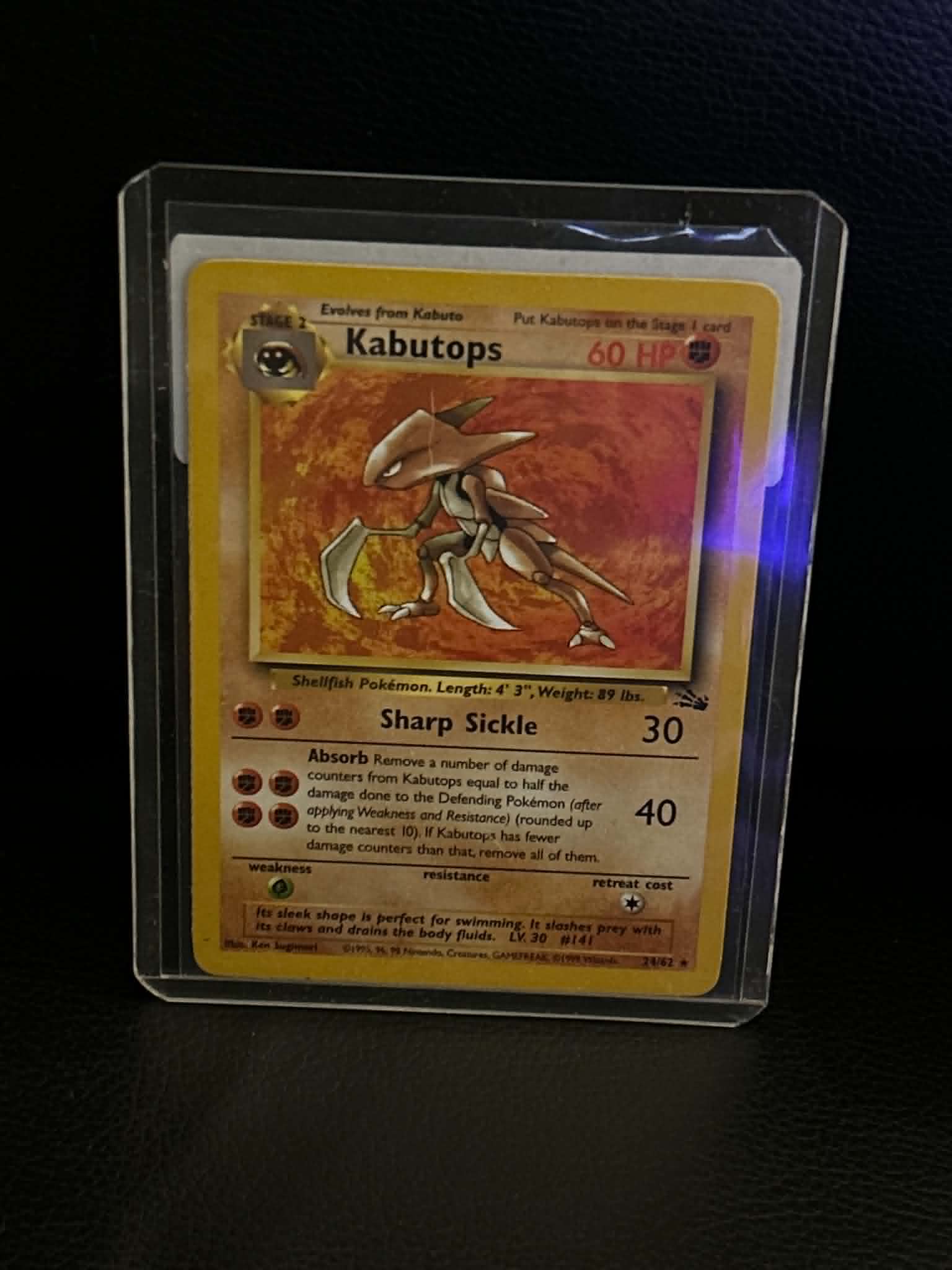 Kabutops (24) 24/62 Fossil Rare Pokemon Unlimited Lightly Played English Trading Card