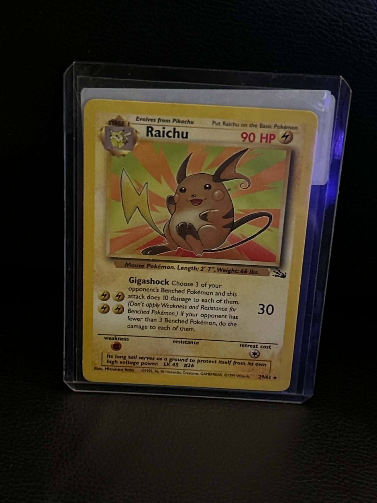 Raichu (29) 29/62 Fossil Rare Pokemon Unlimited Lightly Played English Trading Card