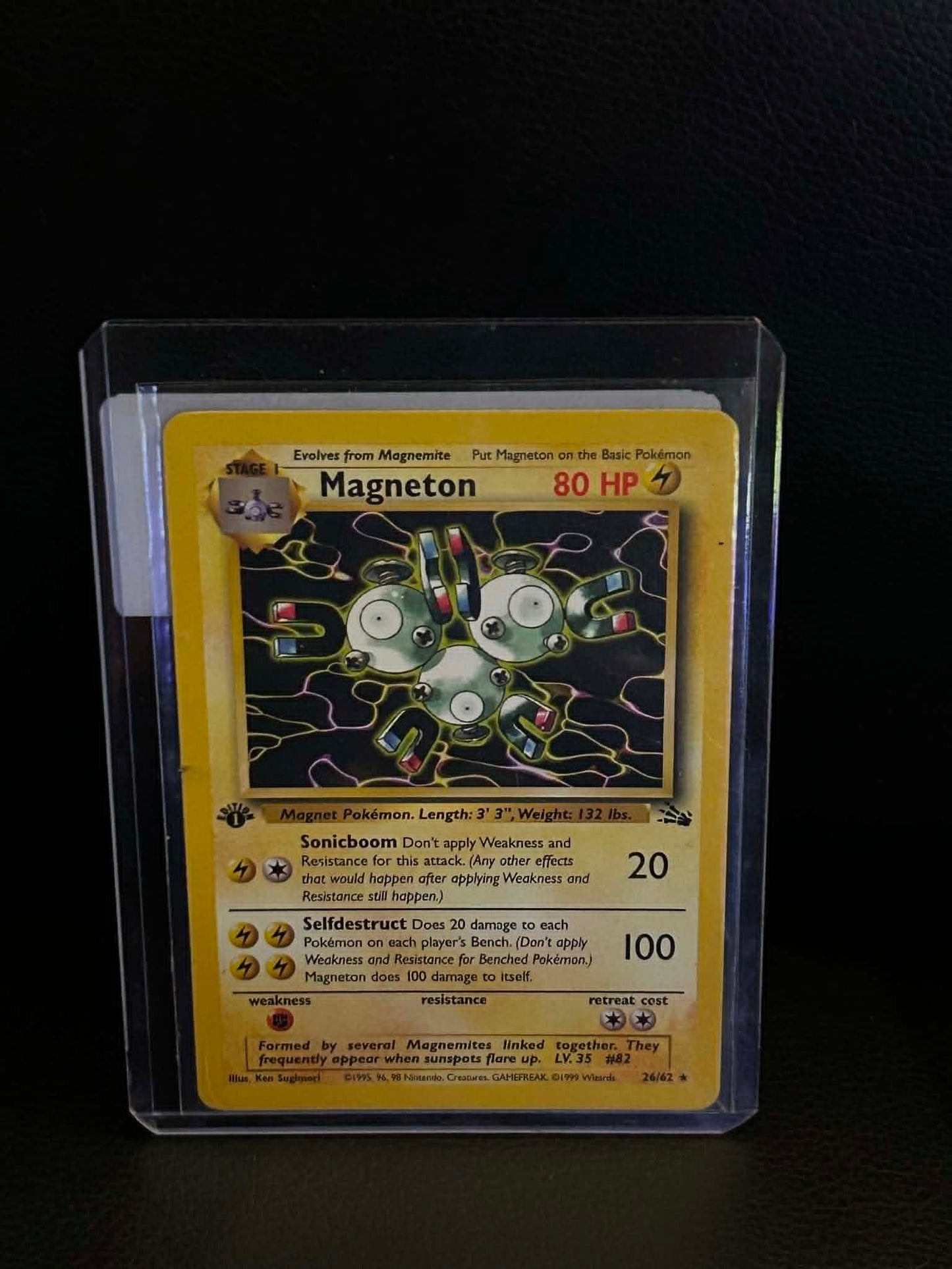 Magneton (26) 26/62 Fossil Rare Pokemon 1st Edition Lightly Played English Trading Card