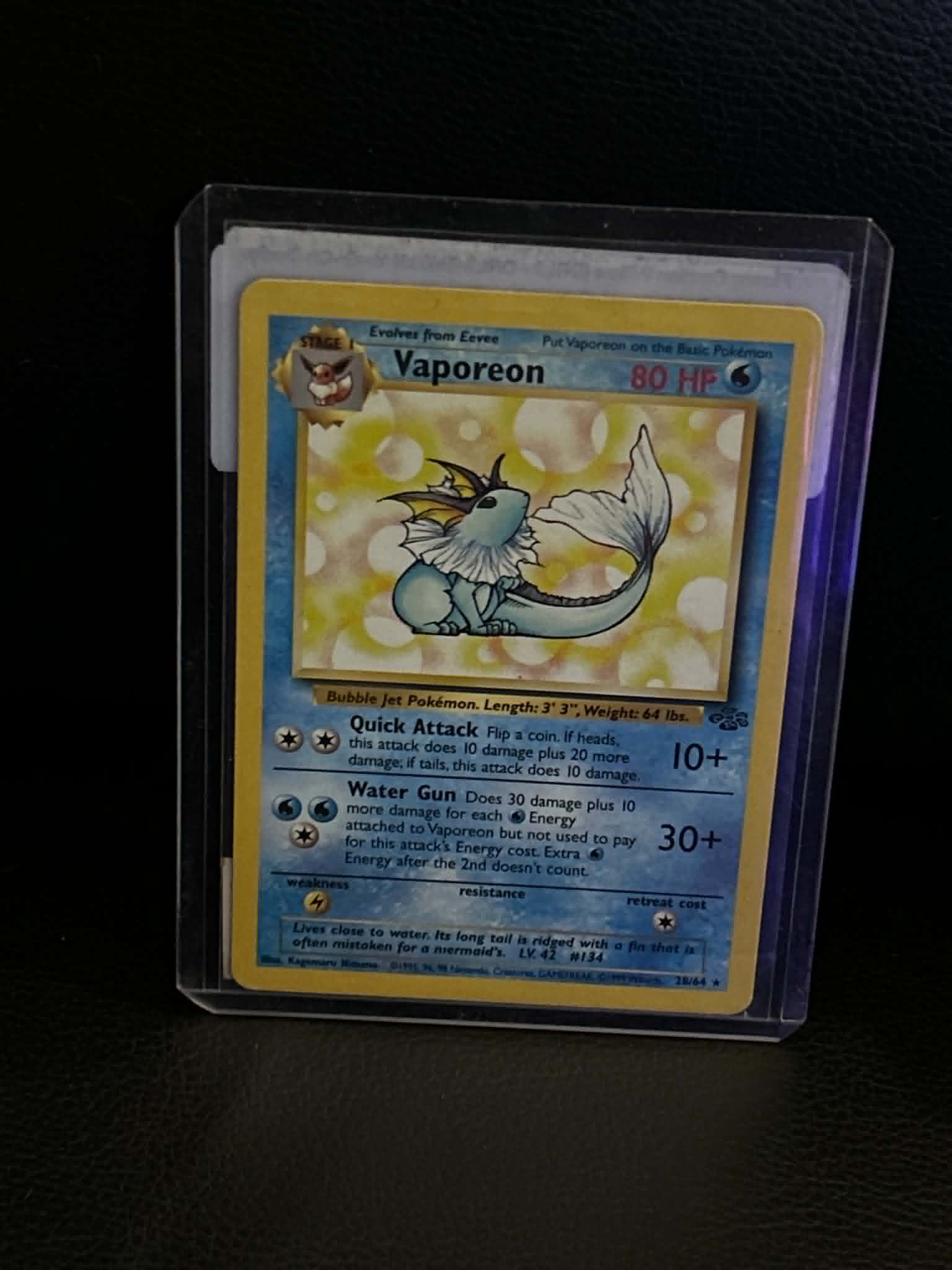 Vaporeon (28) 28/64 Jungle Rare Pokemon Unlimited Lightly Played English Trading Card