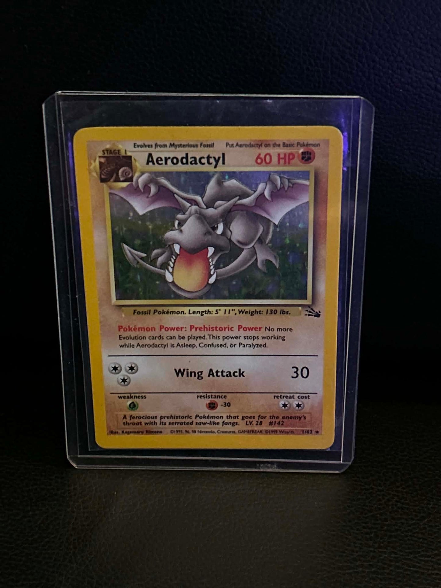 Aerodactyl (1) 01/62 Fossil Holo Rare Pokemon Unlimited Holofoil Lightly Played English Trading Card