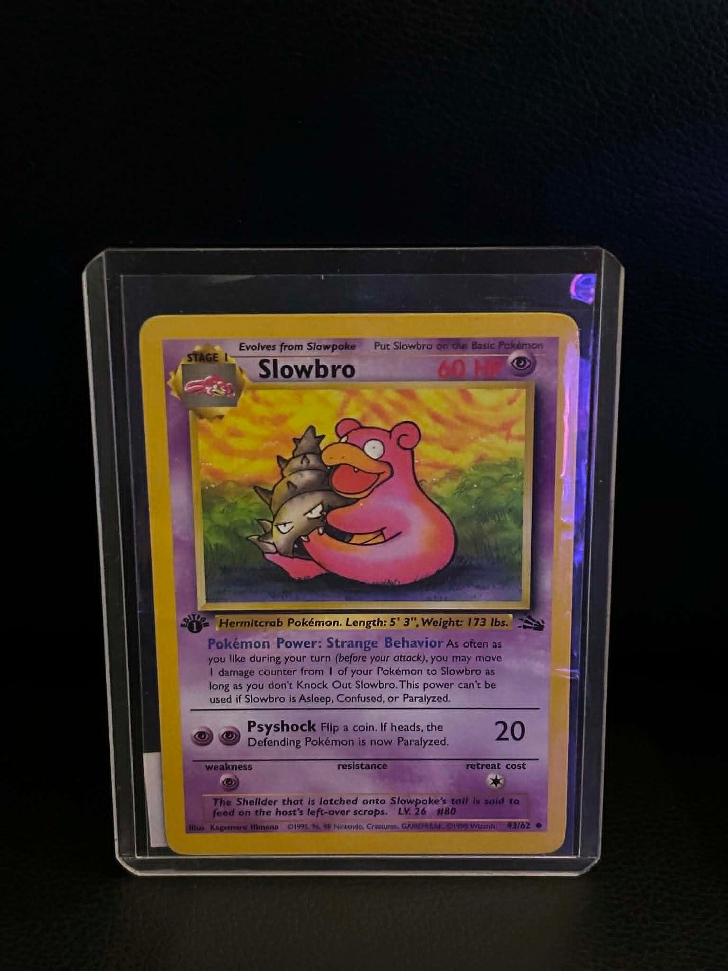 Slowbro 43/62 Fossil Uncommon Pokemon 1st Edition Lightly Played English Trading Card