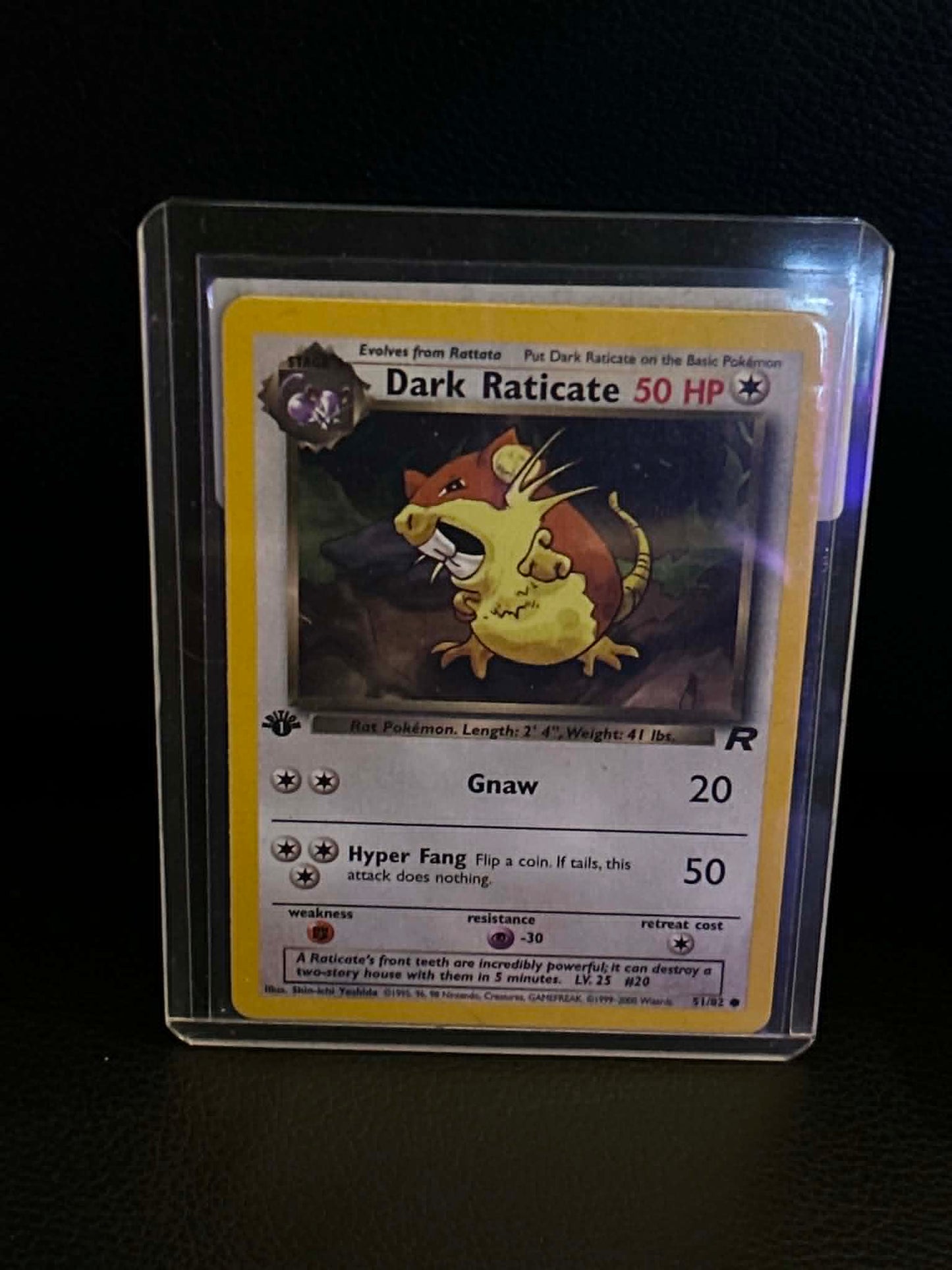 Dark Raticate 51/82 Team Rocket Common Pokemon 1st Edition Lightly Played English Trading Card