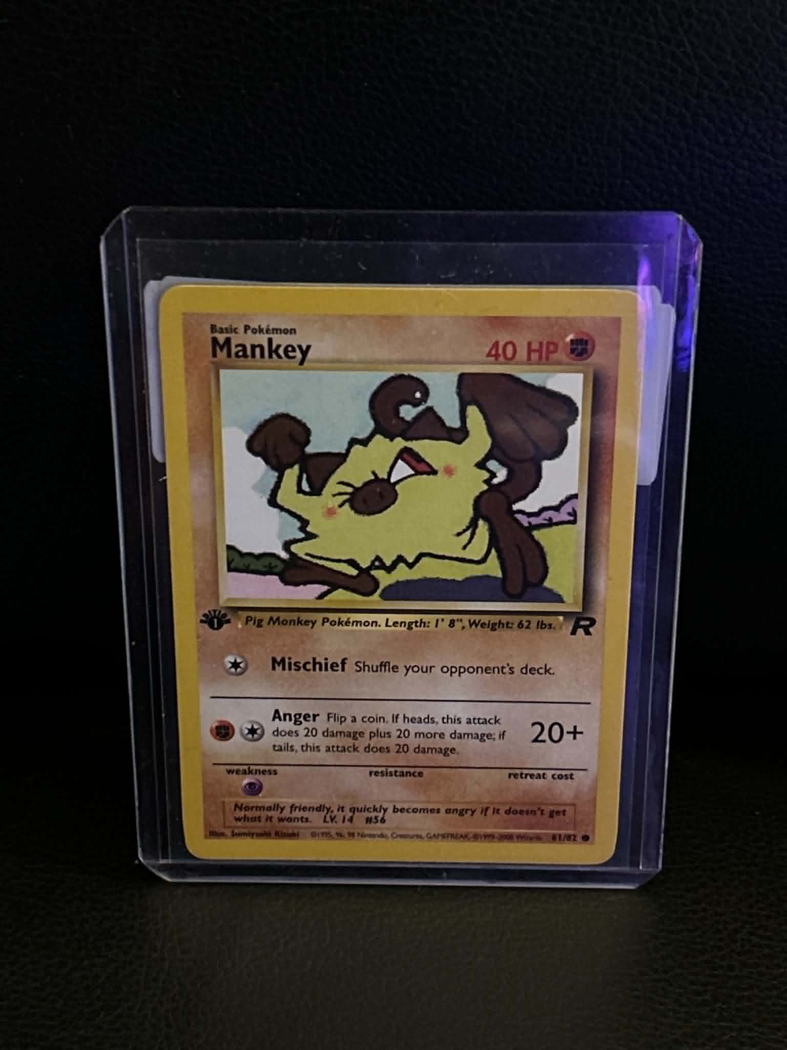 Mankey 61/82 Team Rocket Common Pokemon 1st Edition Lightly Played English Trading Card