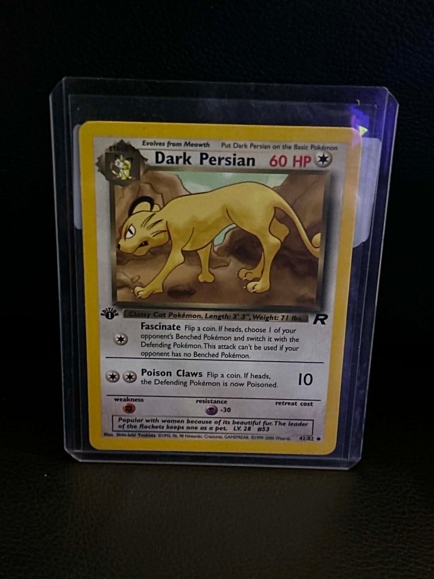 Dark Persian 42/82 Team Rocket Uncommon Pokemon 1st Edition Lightly Played English Trading Card
