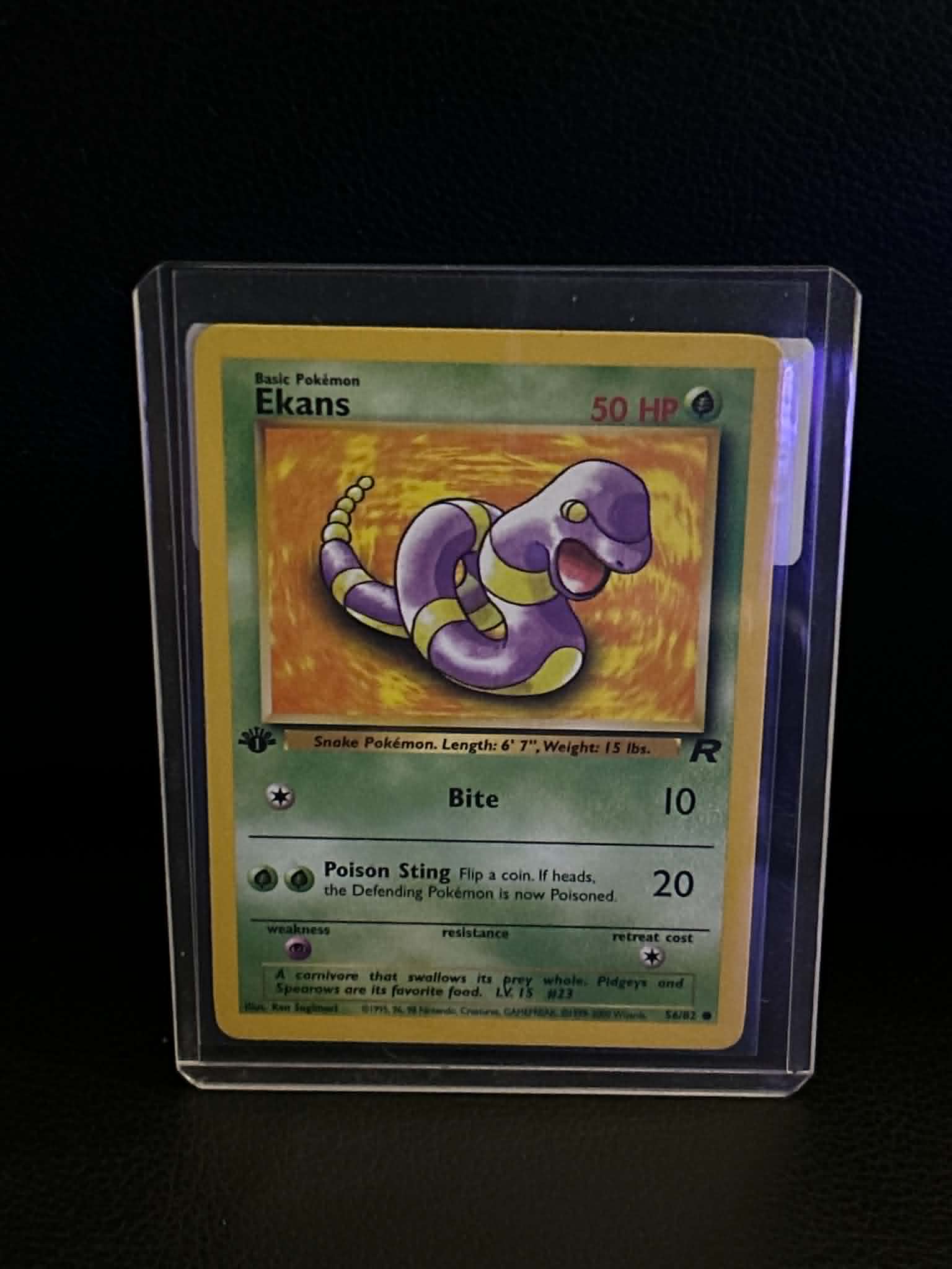 Ekans 56/82 Team Rocket Common Pokemon 1st Edition Lightly Played English Trading Card