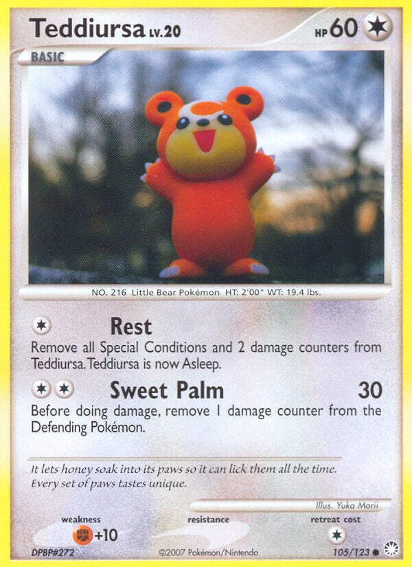 Teddiursa 105/123 Mysterious Treasures Common Pokemon Normal Lightly Played English Trading Card