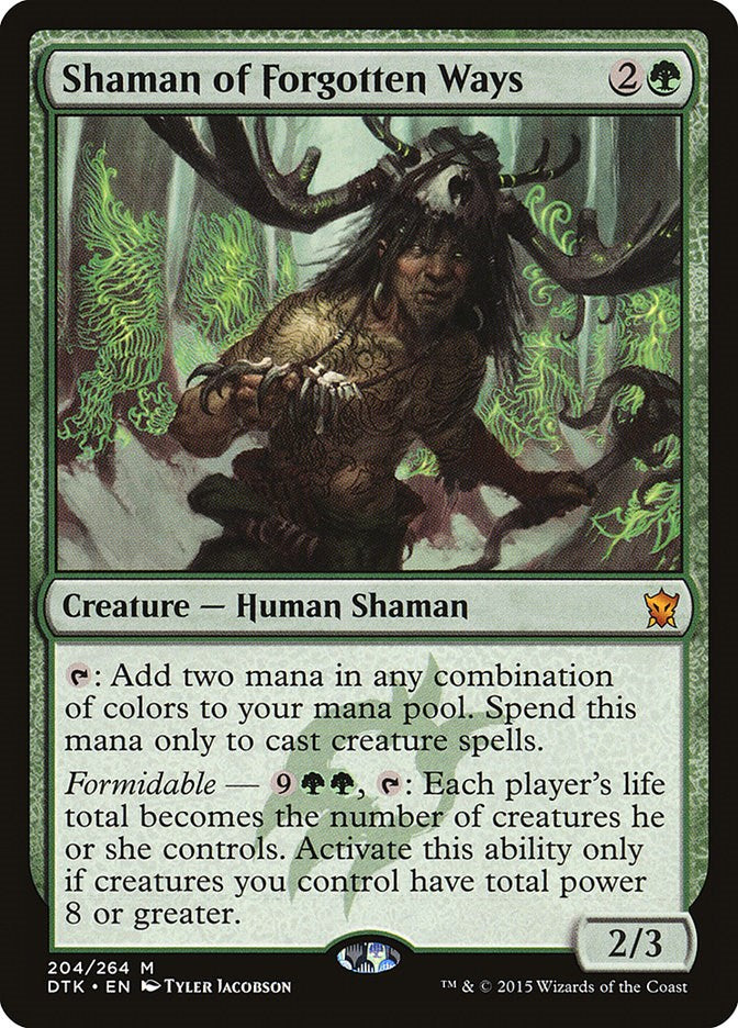 Shaman of Forgotten Ways 204 Dragons of Tarkir Mythic Magic: The Gathering Normal Lightly Played English Trading Card