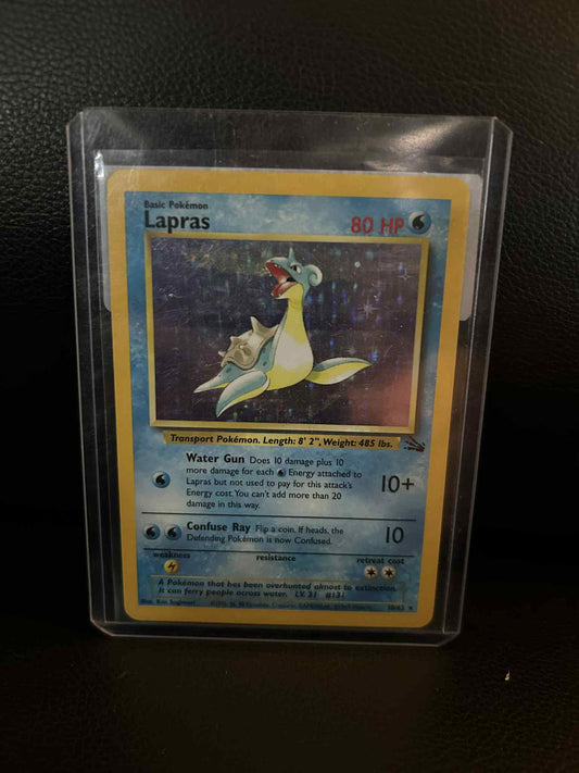 Lapras - 10/62 - Holo Rare - Unlimited Edition Fossil Pokemon Damaged, English
