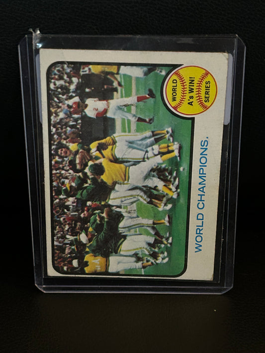 A's Win! [World Champions] #210 | 1973 Topps Baseball