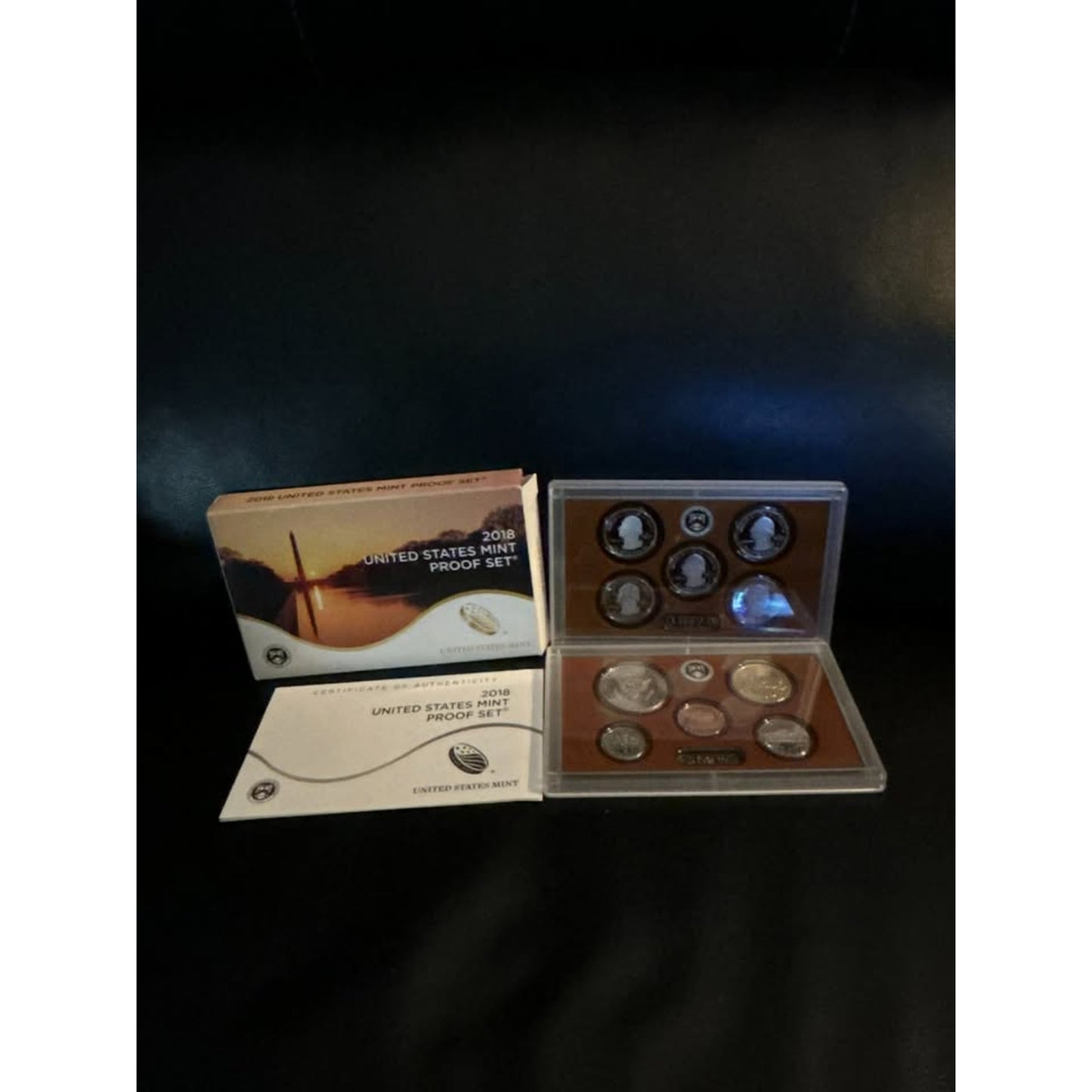 2018 S United States Mint Jährlicher 10-Münzen-Proof-Satz Originalverpackung und Echtheitszertifikat komplett