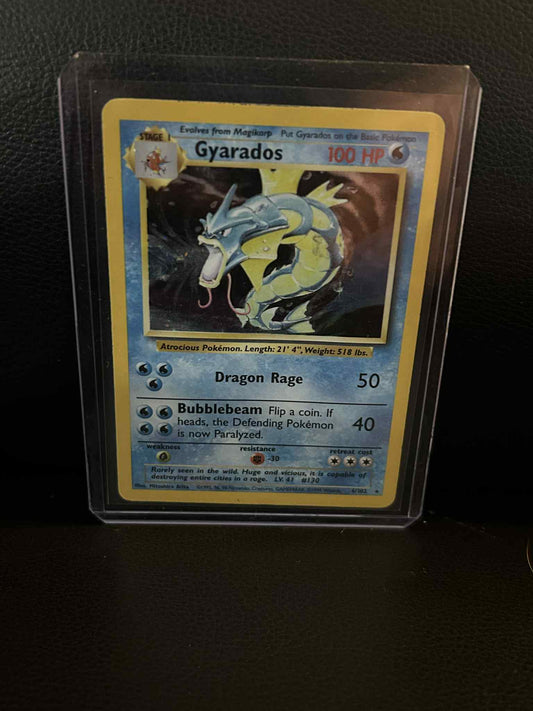 Gyarados - 6/102 - Holo Rare - Unlimited Edition Base Set Pokemon Heavily Played, Engli