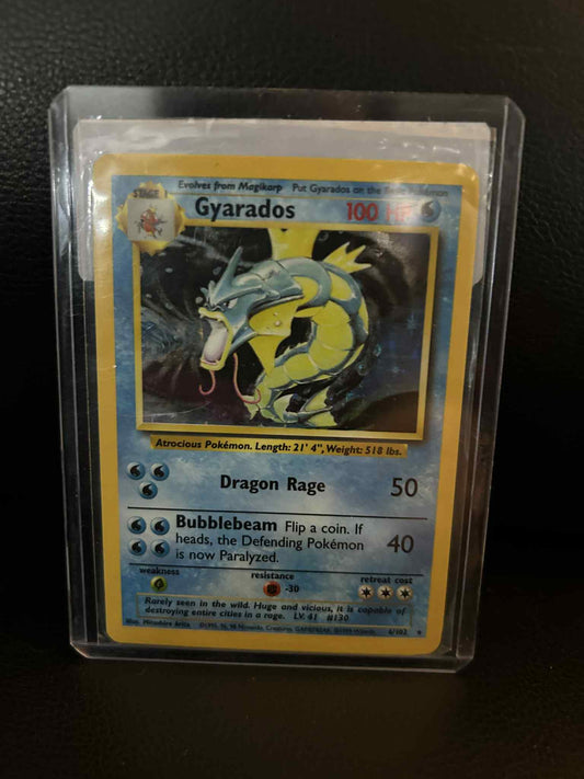 Gyarados - 6/102 - Holo Rare - Unlimited Edition Base Set Pokemon Heavily Played