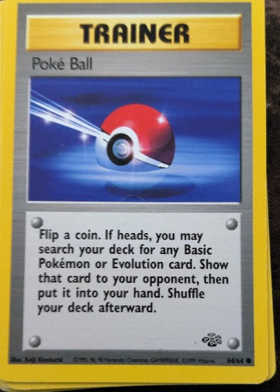 Poke Ball 64/64 Jungle Common Pokemon Unlimited Moderately Played English Trading Card