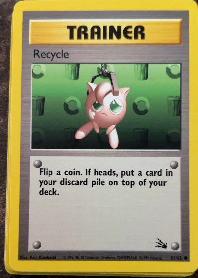 Recycle 61/62 Fossil Common Pokemon Unlimited Moderately Played English Trading Card