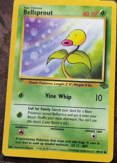 Bellsprout 49/64 Jungle Common Pokemon Unlimited Moderately Played English Trading Card